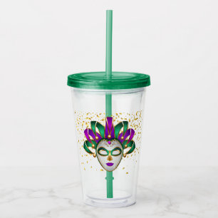 Mardi Gras Acrylic Tumbler Acryltrinkbecher