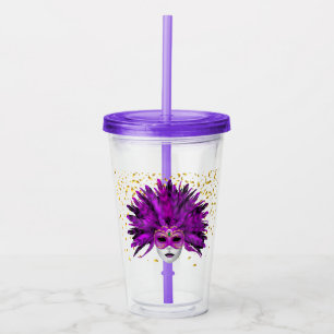 Mardi Gras Acrylic Tumbler Acryltrinkbecher