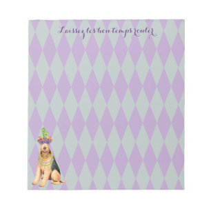 Mardi Gras Airedale Terrier Notizblock