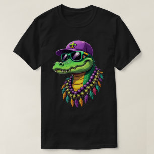 Mardi Gras Alligator Festival Moon and Stars T-Shirt