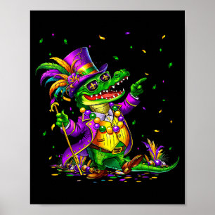 Mardi Gras Alligator für Kinder Jungen Männer Juge Poster