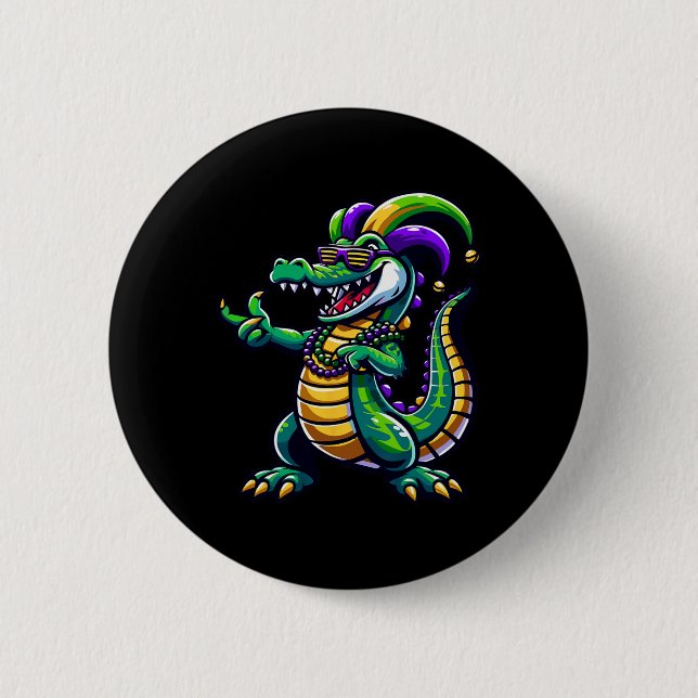 Mardi Gras Alligator Kostüme Kinder Kleinkind Mar Button (Vorderseite)
