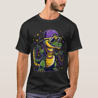 Mardi Gras Alligator Krokodil Kostüm T-Shirt