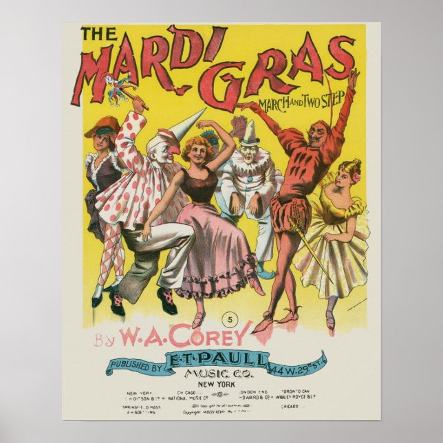 Mardi Gras Antique Yellow Poster (Vorne)