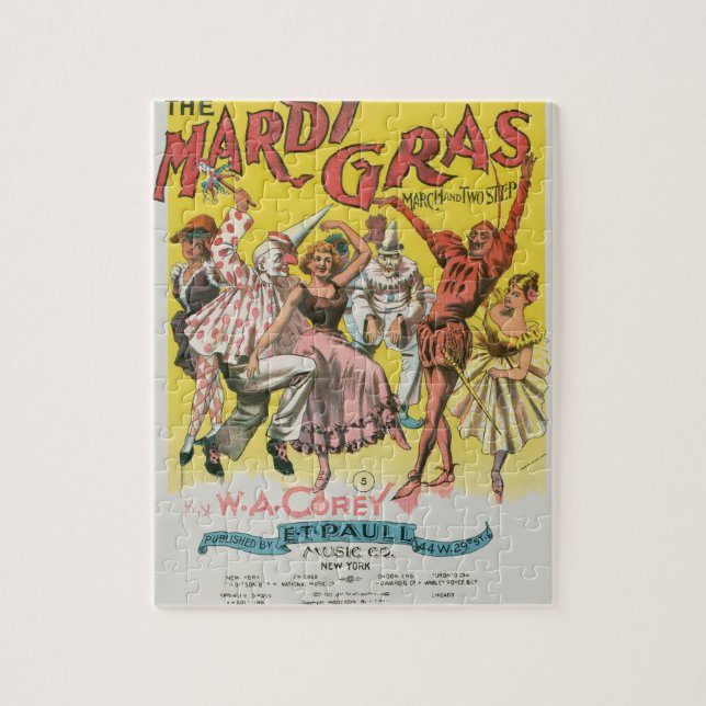 Mardi Gras Antique Yellow Poster Puzzle (Vertikal)