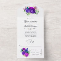 Mardi Gras Aquarell Floral Quinceañera