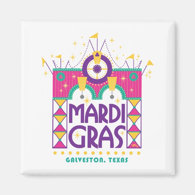Mardi Gras Arch, Galveston, Texas Magnet (Vorne)