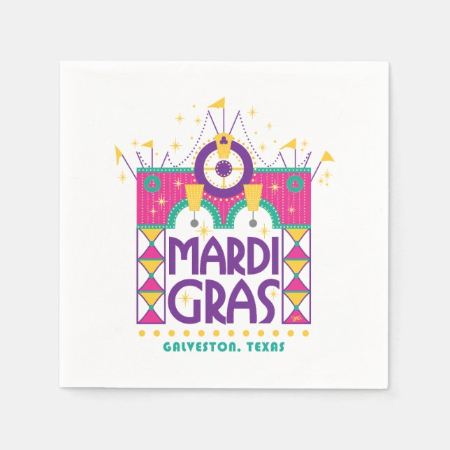 Mardi Gras Arch, Galveston, Texas Serviette (Vorderseite)
