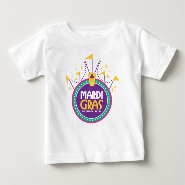 Mardi Gras Arch inspiriert, Galveston, Texas Baby T-shirt (Vorderseite)