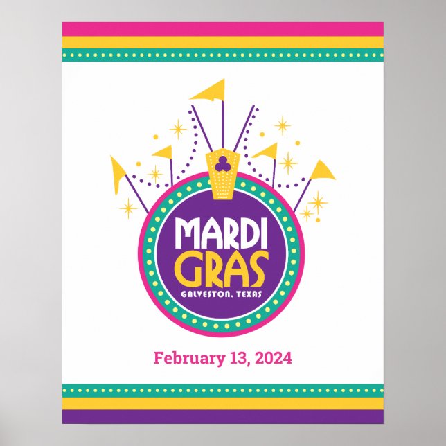 Mardi Gras Arch inspiriert, Galveston, Texas Poster (Vorne)