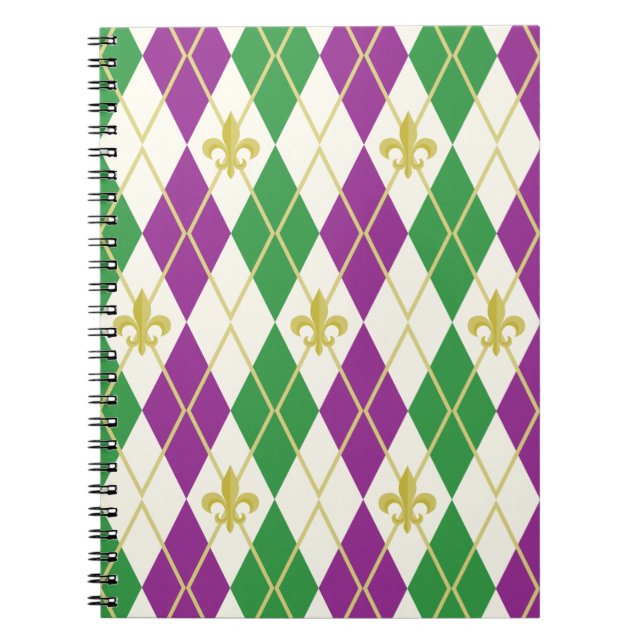 Mardi Gras Argyle Notizbuch Notizblock (Vorderseite)