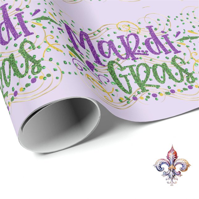 Mardi Gras auf grünen Steinen Geschenkpapier (Von Creator hochgeladen)