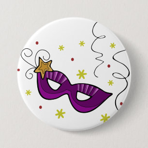 Mardi Gras Augenmasken Knopf Button