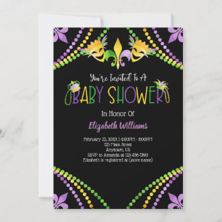 Mardi Gras Baby Shower Einladung