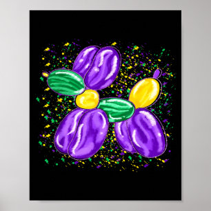 Mardi Gras Ballonhund Kostüm Perlen Männer Frauen Poster