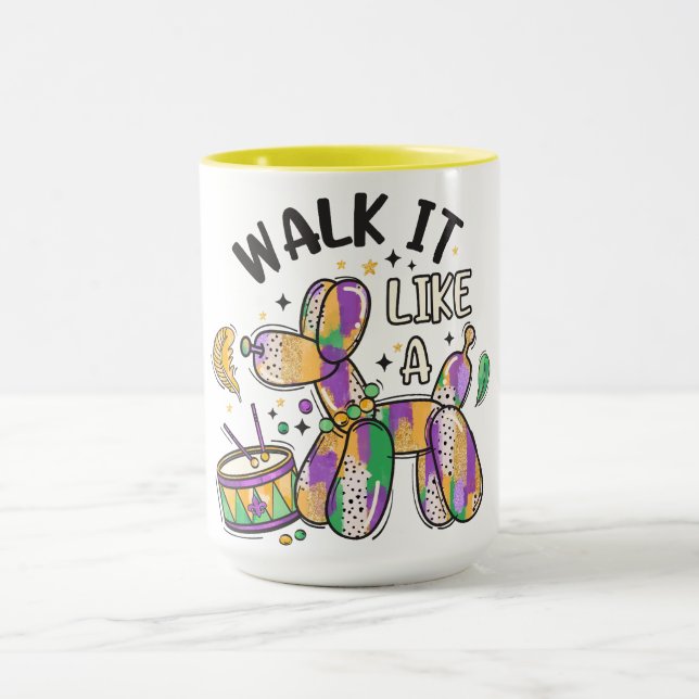 Mardi Gras Balloon Dog Tasse (Zentrum)