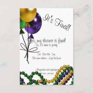 Mardi Gras Balloons Scheidung Party Einladung