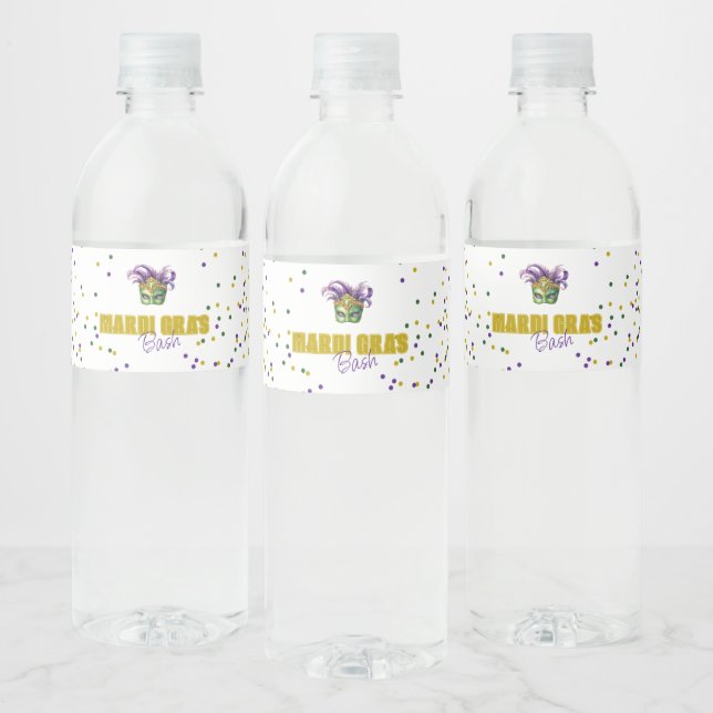 Mardi Gras Bash Party Wasser Flasche Etikett (Flaschen)