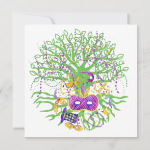 Mardi-Gras-Baum Einladung