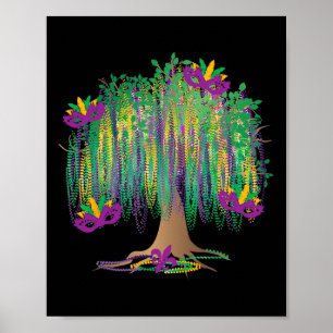 Mardi Gras Baum Perlen New Orleans 2025 Festival P Poster