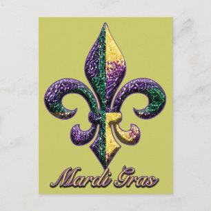 Mardi Gras bead Lilie 2 Postkarte