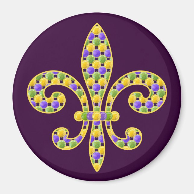 Mardi Gras bead Lilie Magnet (Vorne)