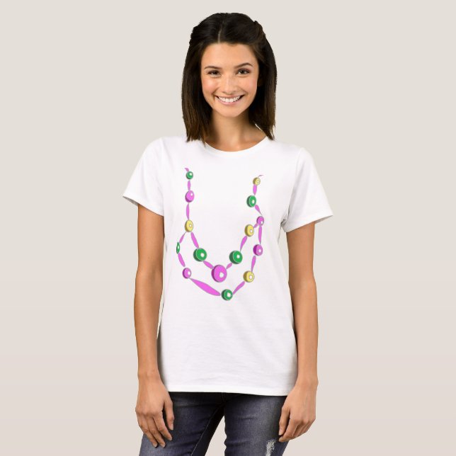 Mardi Gras Bead Necklace T-Shirt (Vorne ganz)