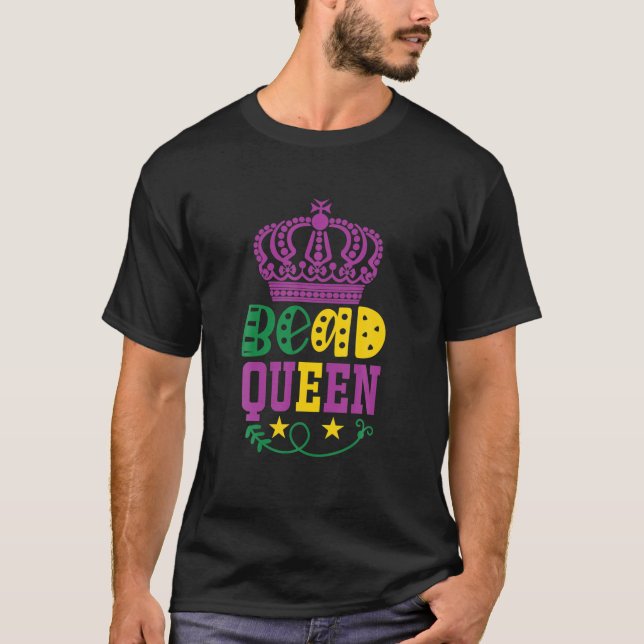 Mardi Gras Bead Queen Crown T-Shirt (Vorderseite)