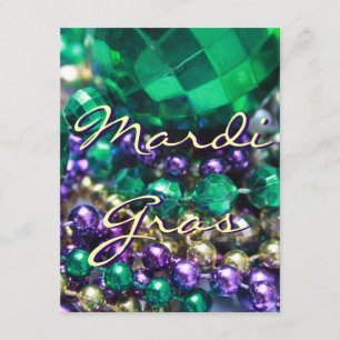 Mardi Gras Bead Throws Custom Invite Party Cards Einladung