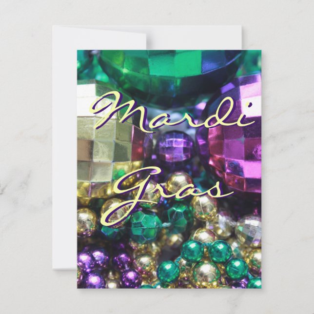 Mardi Gras Bead Throws Personalisiert Invites Einladung (Vorderseite)