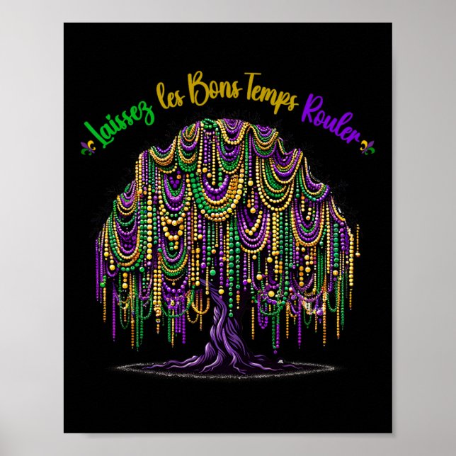 Mardi Gras Bead Tree Fasching New Orleans 2025 Poster (Vorne)