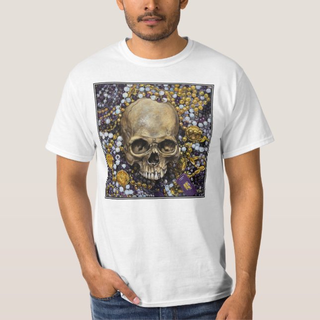 Mardi Gras Beads and Skull T-Shirt (Vorderseite)