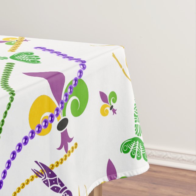 Mardi Gras Beads Crawfish & Lilie Tischdecke (Beispiel)