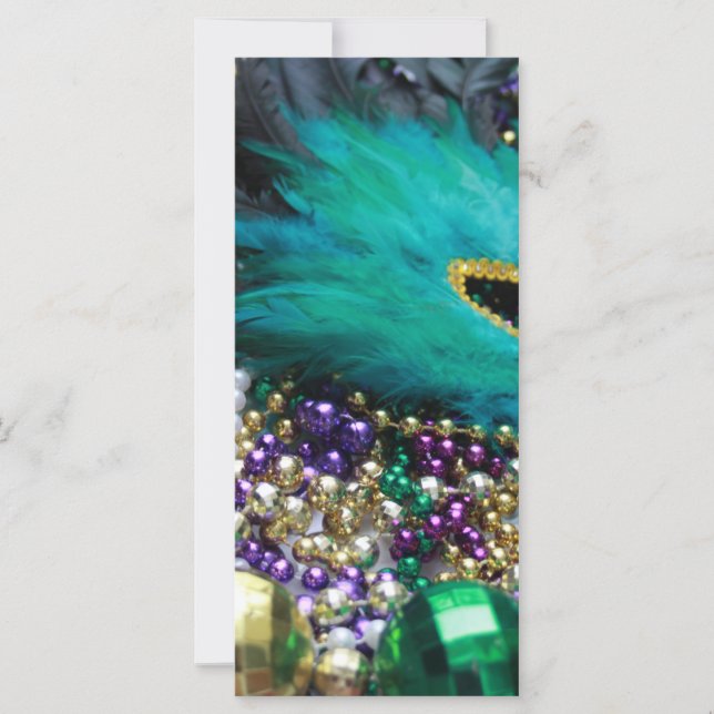 Mardi Gras Beads & Green Feather Mask (Vorderseite)