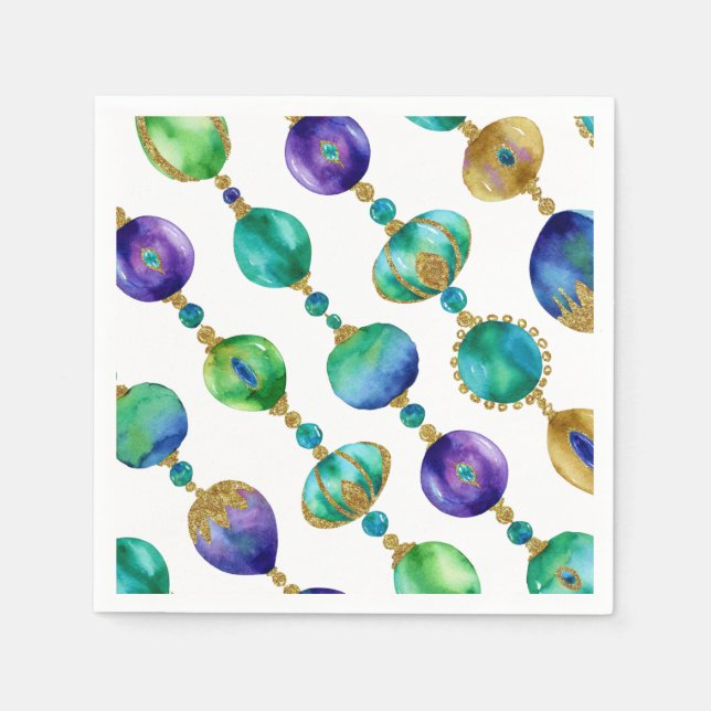 Mardi Gras Beads In Bright Colors Serviette (Vorderseite)