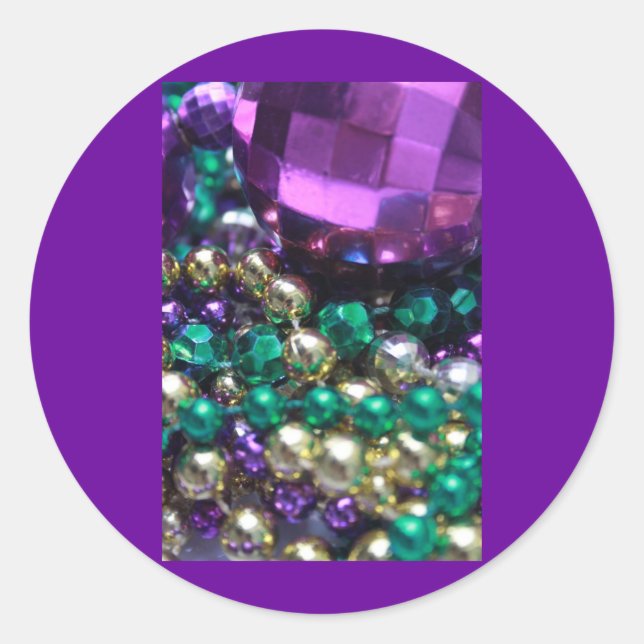 Mardi Gras Beads Lila Sticker (Vorderseite)