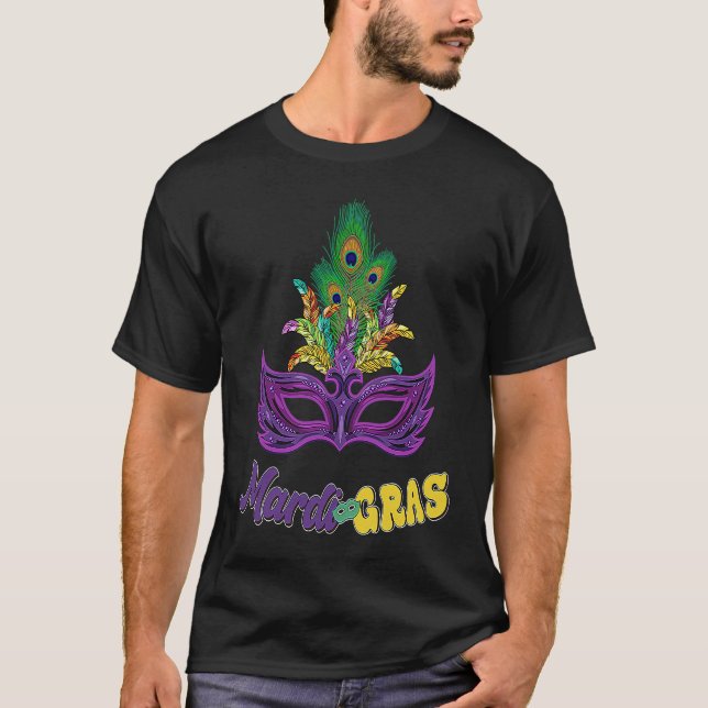 Mardi Gras Beads Mask Feathers Fat Tuesday Mardi G T-Shirt (Vorderseite)