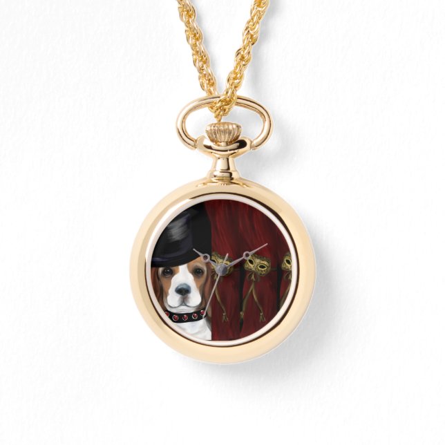 MARDI GRAS BEAGLE ARMBANDUHR (Vorderseite)