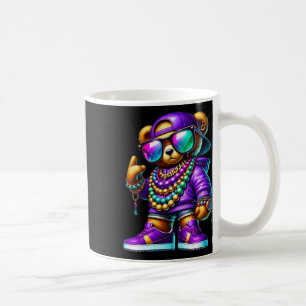 Mardi Gras Bear for Boys Men Hip Hop New Orleans Kaffeetasse