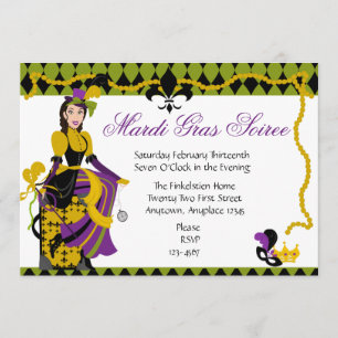 Mardi Gras Beauty Einladung