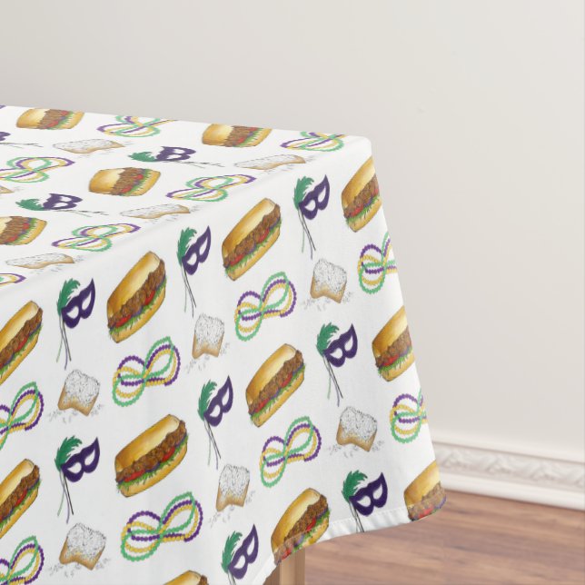 Mardi Gras Beignet Beads Mask New Orleans NOLA Tischdecke (Beispiel)