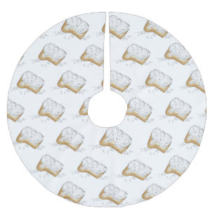 Mardi Gras Beignet Pastry New Orleans Louisiana Polyester Weihnachtsbaumdecke