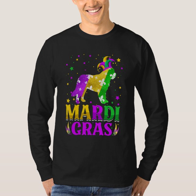 Mardi Gras Bernard Dog Lover Carnival Jester T-Shirt (Vorderseite)