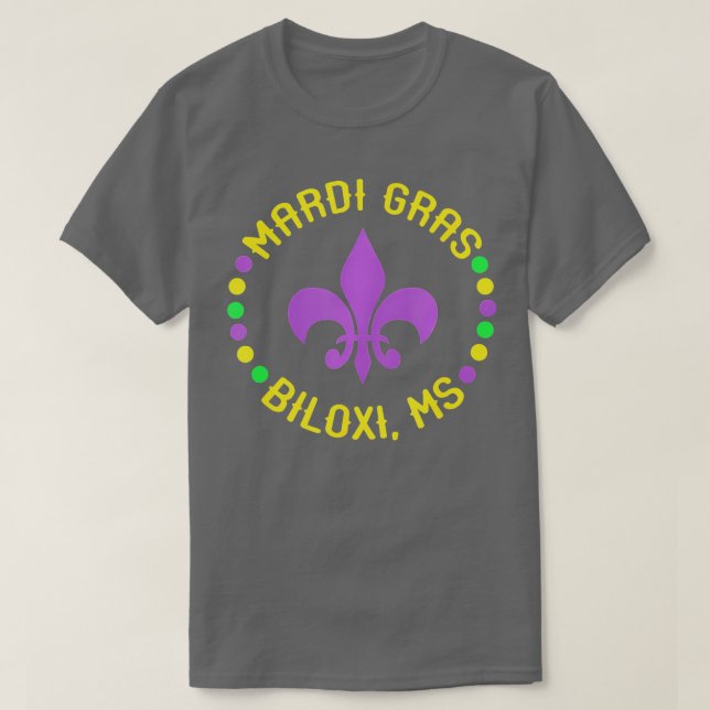 Mardi Gras Biloxi Mississippi Lilie Beads T-Shirt (Design vorne)