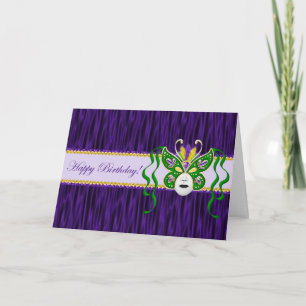 Mardi Gras Birthday Card Karte