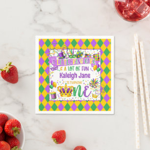 Mardi Gras Birthday (Ein kleiner King Cake & Fun) Serviette