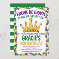 Mardi Gras Birthday Einladung