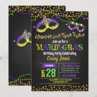 Mardi Gras Birthday Einladung