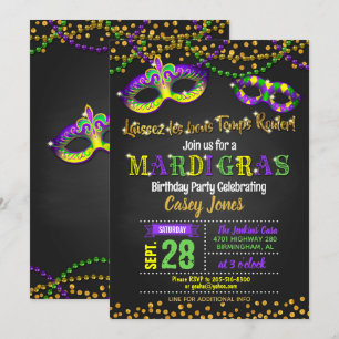 Mardi Gras Birthday Einladung