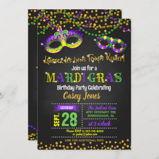Mardi Gras Birthday Einladung